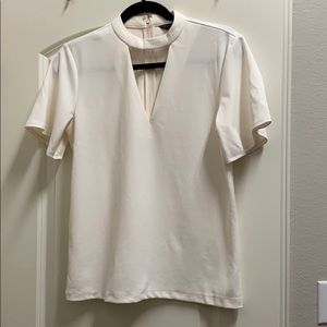 Cream key-hole blouse